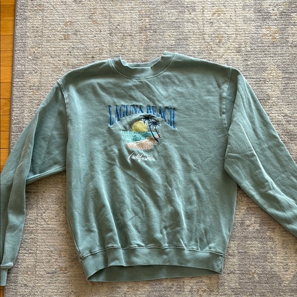 Laguna Beach Ocean Green Crewneck Sweater - Picture 1 of 4
